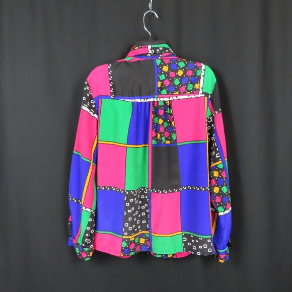 Vintage SK & Company Muti-colored Button Down Dress Shirt Sz. 10 - Picture 6 of 10